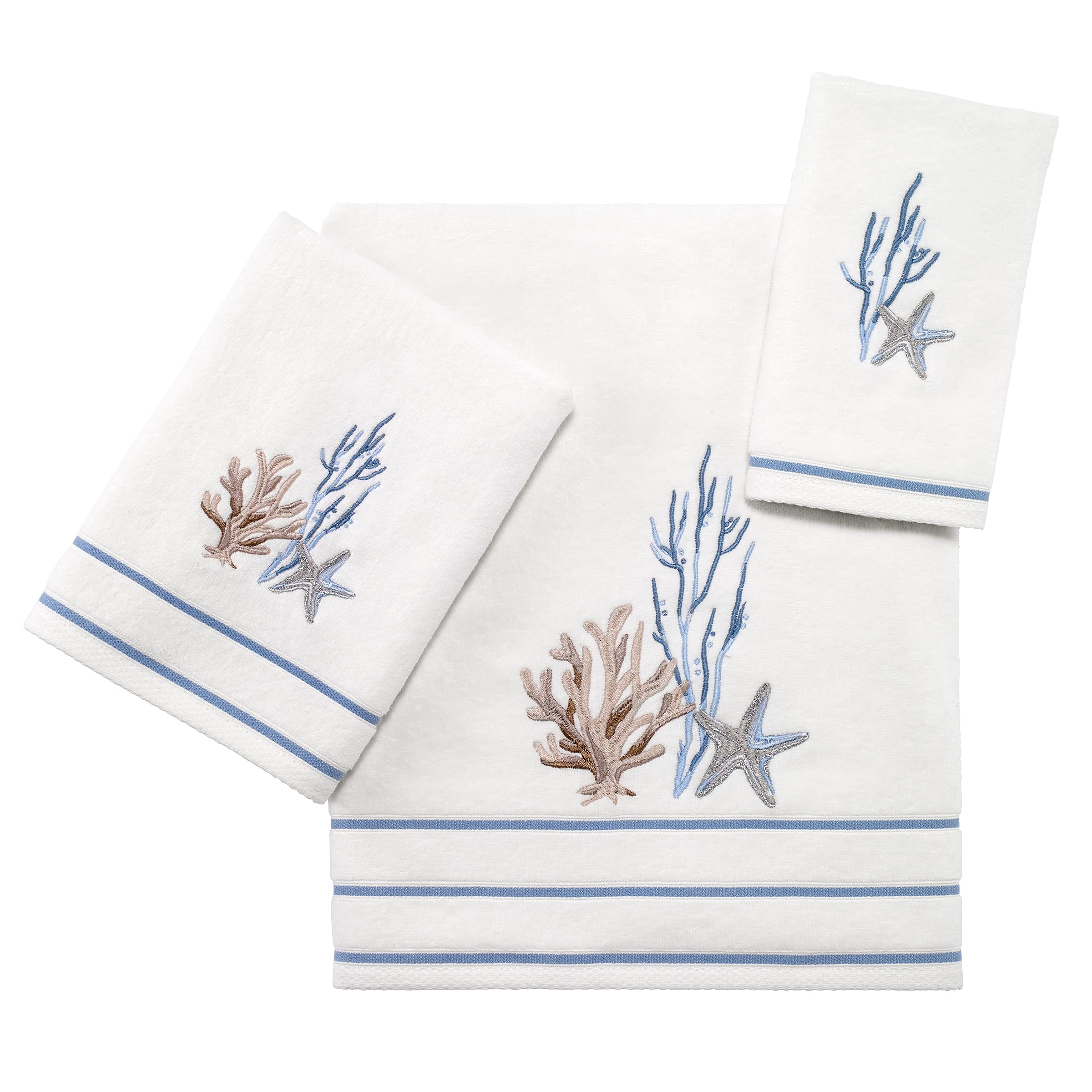 Avanti Linens Soft & Absorbent Cotton Bath Towel - Luxury Beach Towel Set for Spa, Pool & Coastal Home Decor (Abstract Coastal Collection)