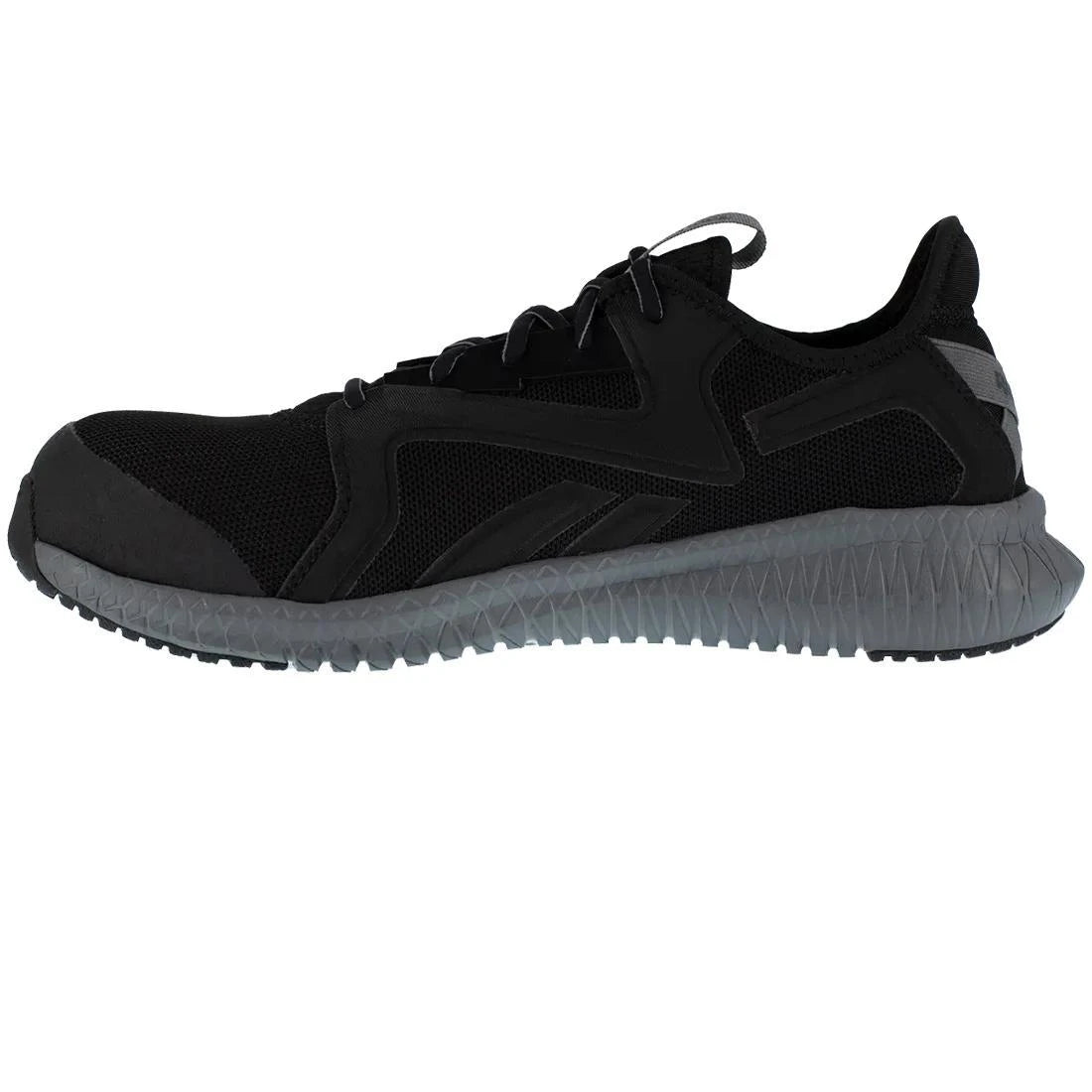 Flexagon 3.0 Composite Toe Athletic Work Shoes for Men - Lightweight Safety Toe Sneakers for Construction & Warehouse (Black/Gray) | Perfect for Job Sites, Outdoor Work & Industrial Environments