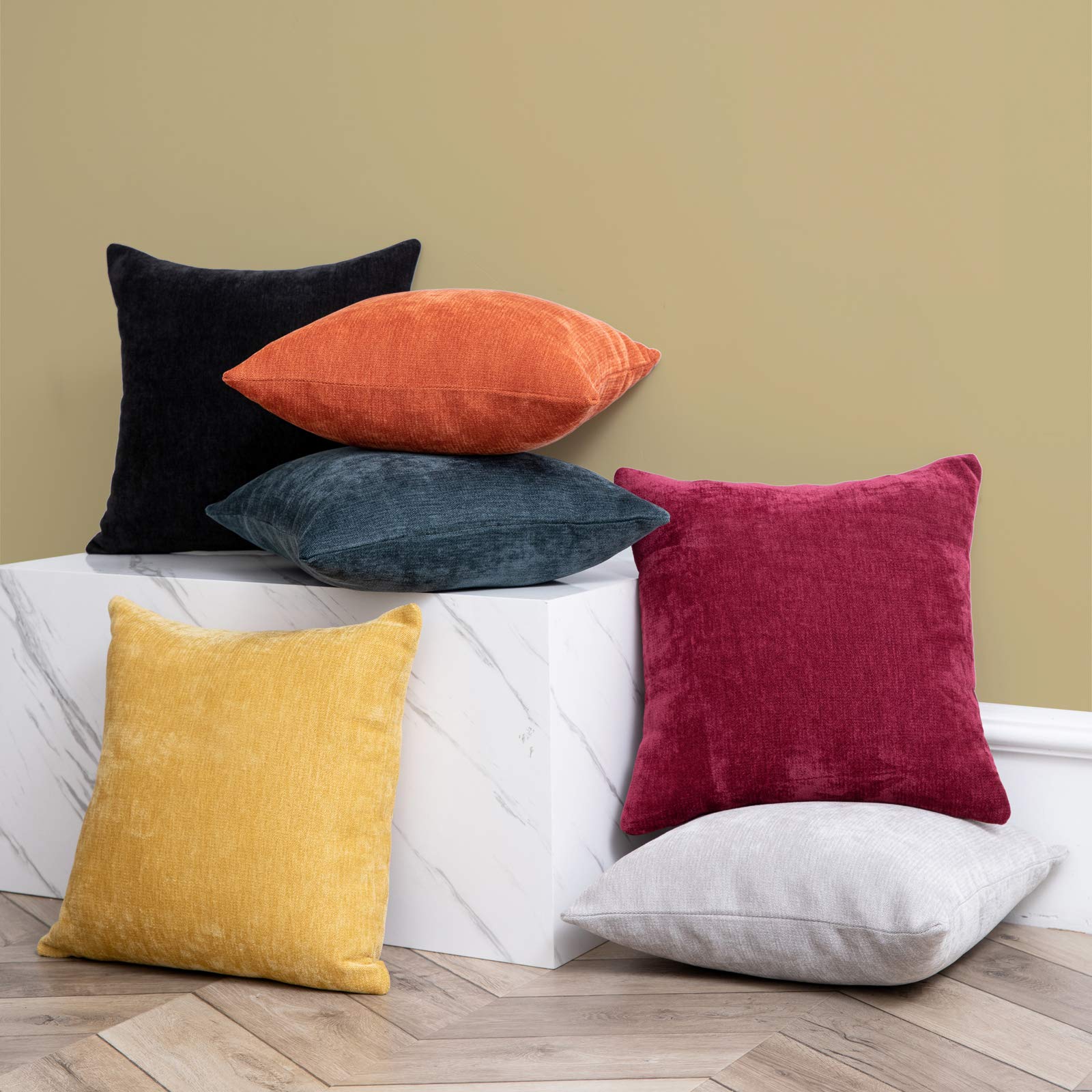 Anickal Fall Thanksgiving Pillow Covers 20x20 Inch - Set of 2 Burnt Orange Rustic Square Throw Pillow Covers for Sofa, Couch, Farmhouse Decor | Thanksgiving, Autumn, Harvest Season Home Decoration | Perfect for Living Room, Porch & Seasonal Festive Decor