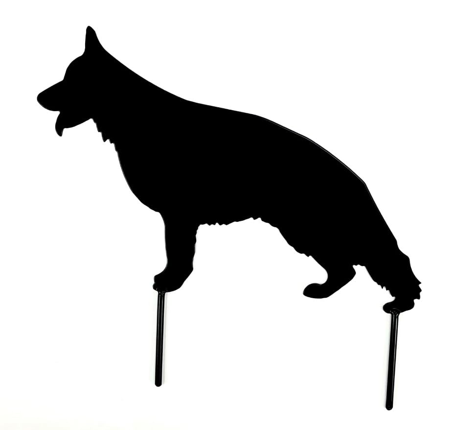 German Shepherd Dog Metal Art Yard Stake - 14