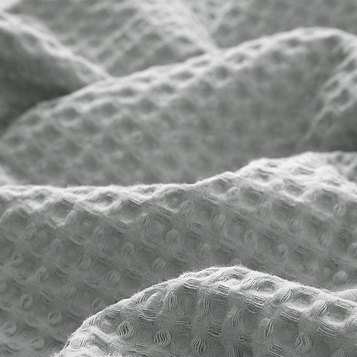 100% Cotton Waffle Weave Blanket King/Cal King Size - All Season Soft Lightweight Breathable Hotel Quality Blanket for Bed - Light Grey - Perfect for Home, Office, and Travel Use