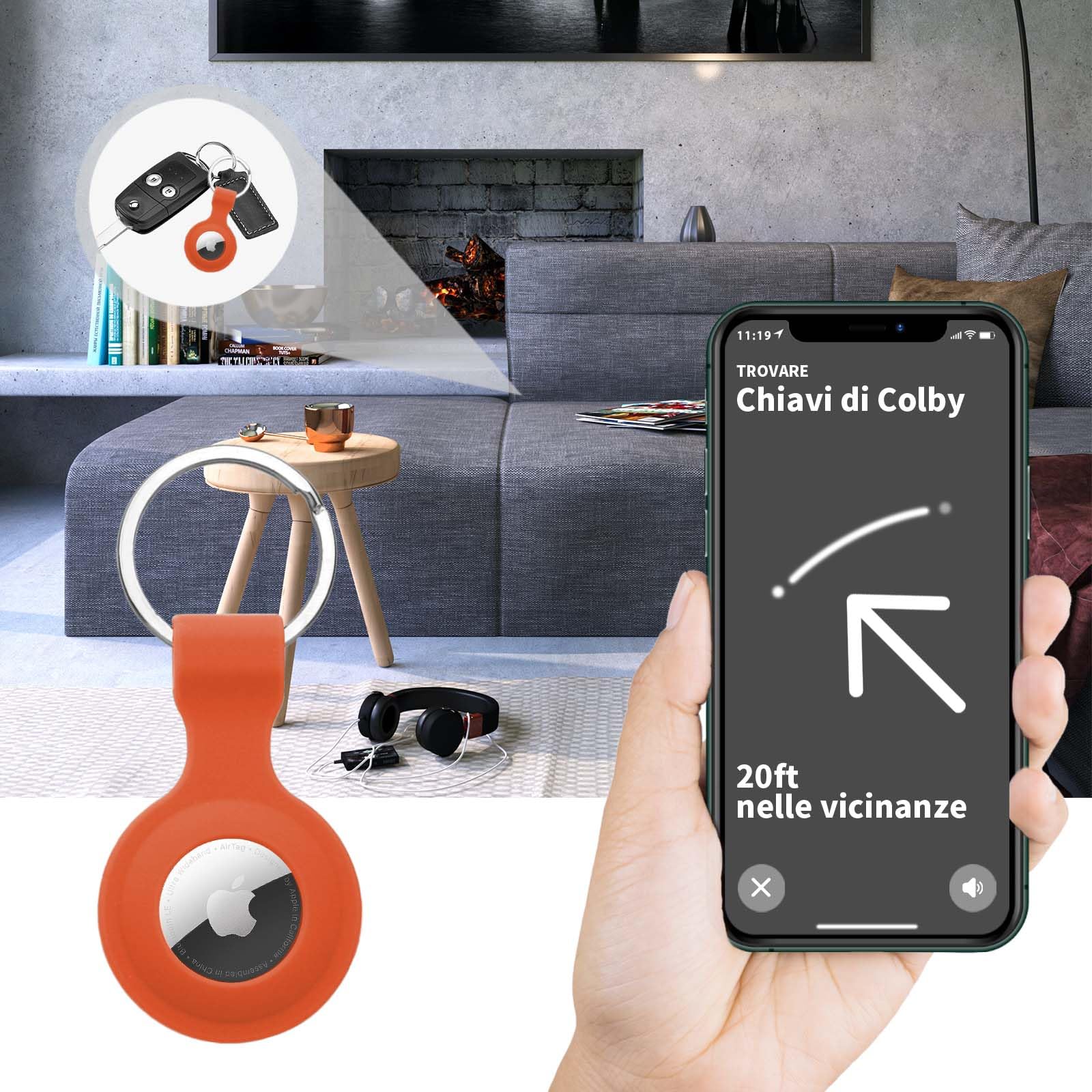 Premium Silicone AirTag Case with Anti-Lost Keychain - Compatible with Apple AirTag 2021 (4 Pack) - Durable Protective Cover for Keys, Luggage & Pets Tracking - Perfect for Travel, Home & Office Security