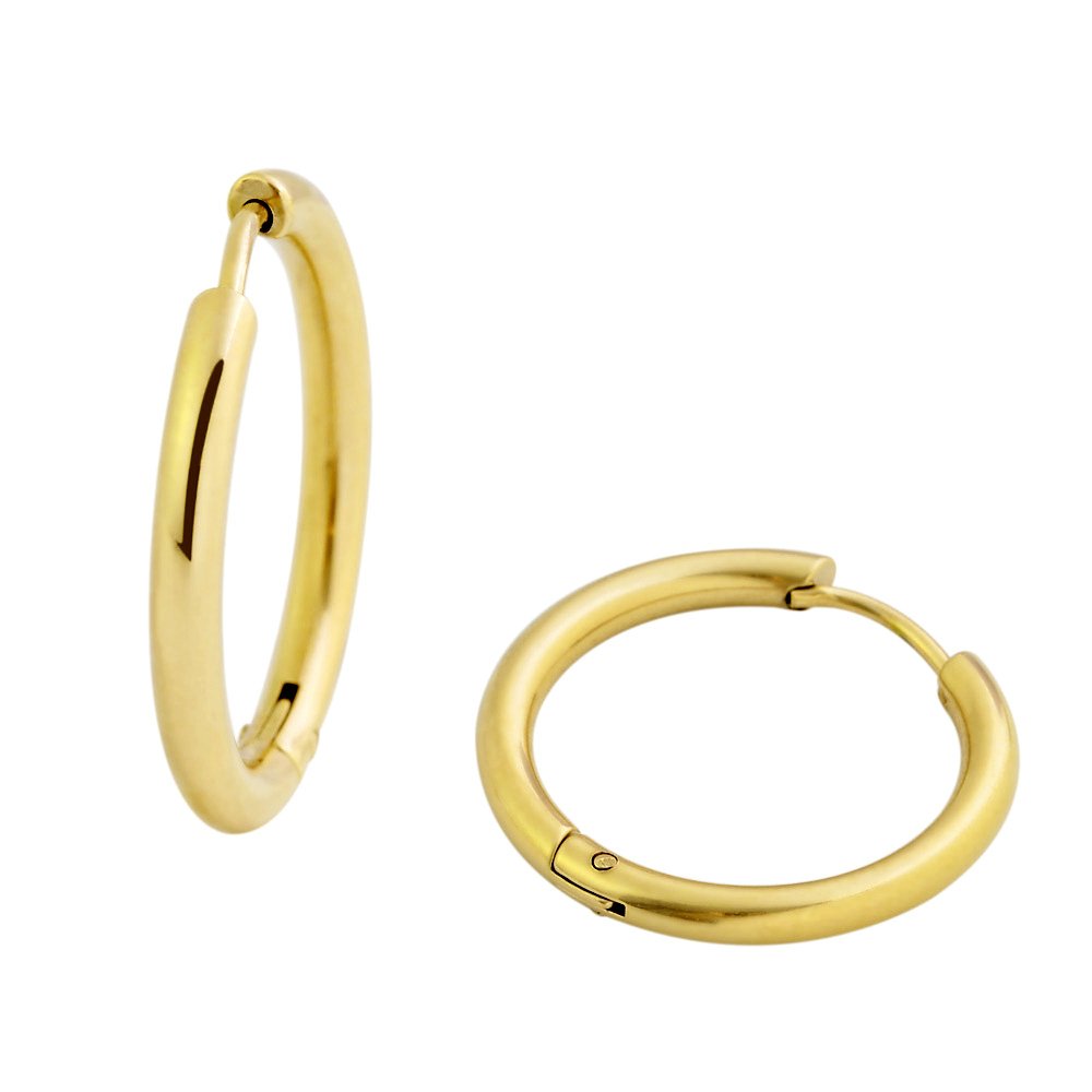 Hypoallergenic Stainless Steel Small Hinged Huggie Hoop Earrings - 0.7 Inch (18mm) - Perfect for Sensitive Ears, Everyday Wear & Minimalist Jewelry Lovers