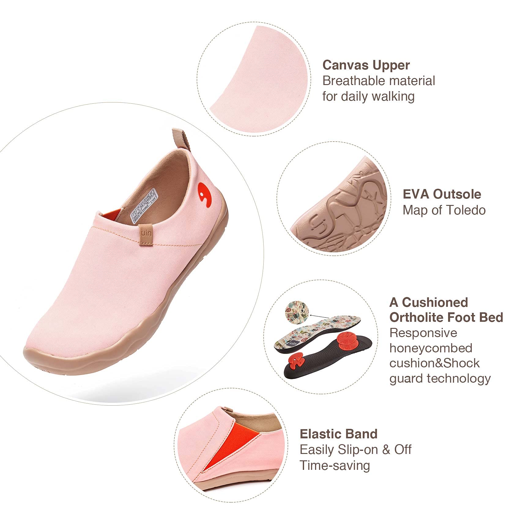 UIN Women's Casual Shoes - Comfortable & Stylish Sneakers for Walking, Travel & Everyday Wear - Perfect for Work, Shopping & Outdoor Activities