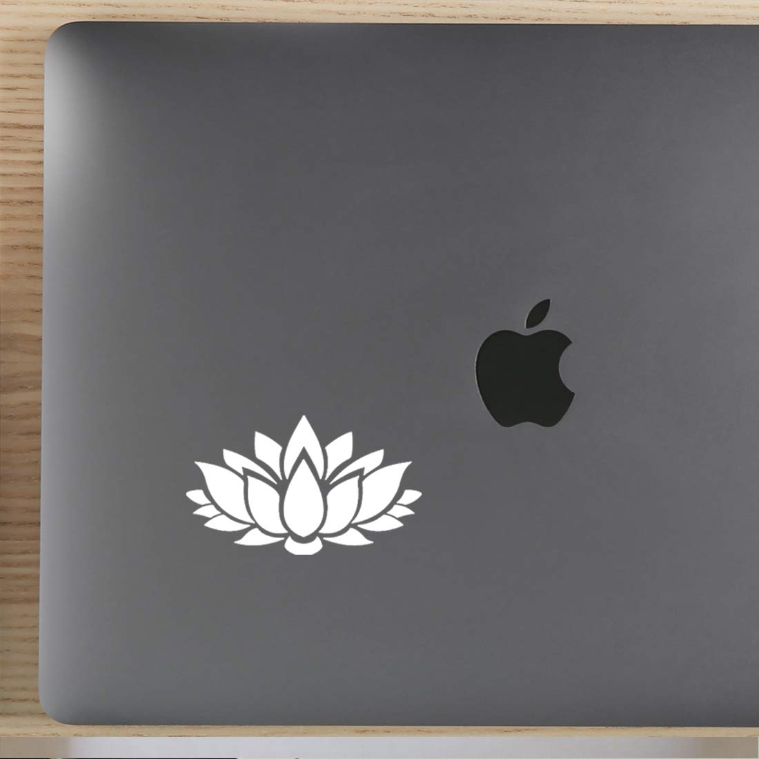 Premium Waterproof Vinyl Decal Stickers - Set of 2 White Lotus Flowers for Laptop, Phone, Helmet, Car Window, Mug & Wall Decor | DIY Home & Office Decoration