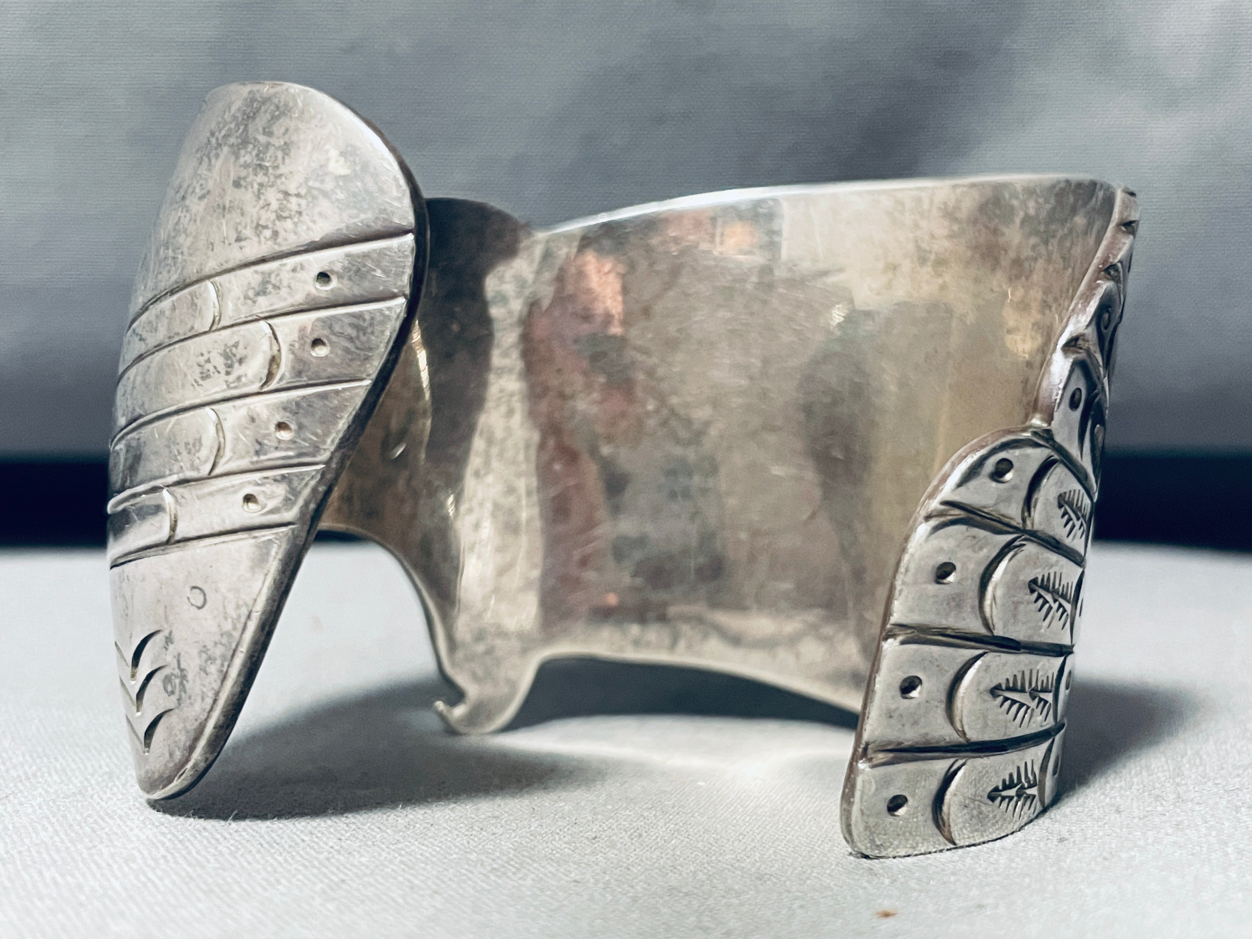 100 Gram Vintage Native American Navajo Hand Carved Eagle Sterling Silver Bracelet - Authentic Southwest Jewelry for Women & Men, Perfect for Boho Fashion, Gift Giving & Special Occasions