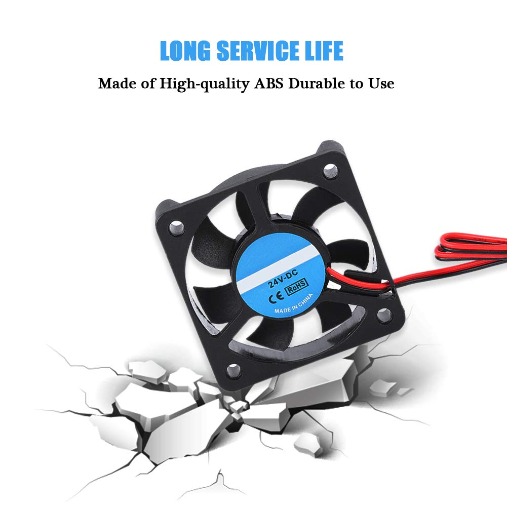 24V DC Brushless Blower Fan 50x50x10mm - 2 Pin 5010 Cooling Fan Replacement for 3D Printers | Perfect for DIY 3D Printing Projects & Accessory Upgrades