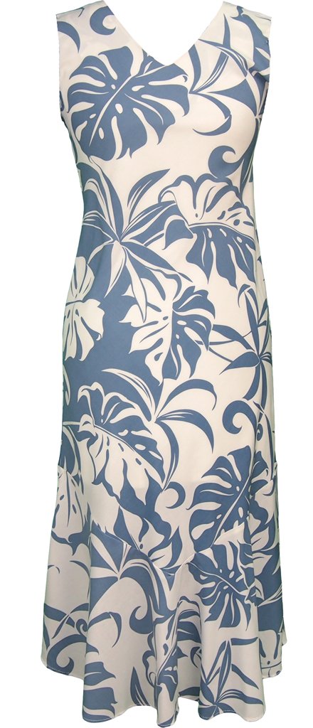 RJC Women's Hawaiian Floral Print Sleeveless Tea-Length Dress - Perfect for Beach Vacations, Luau Parties & Summer Weddings