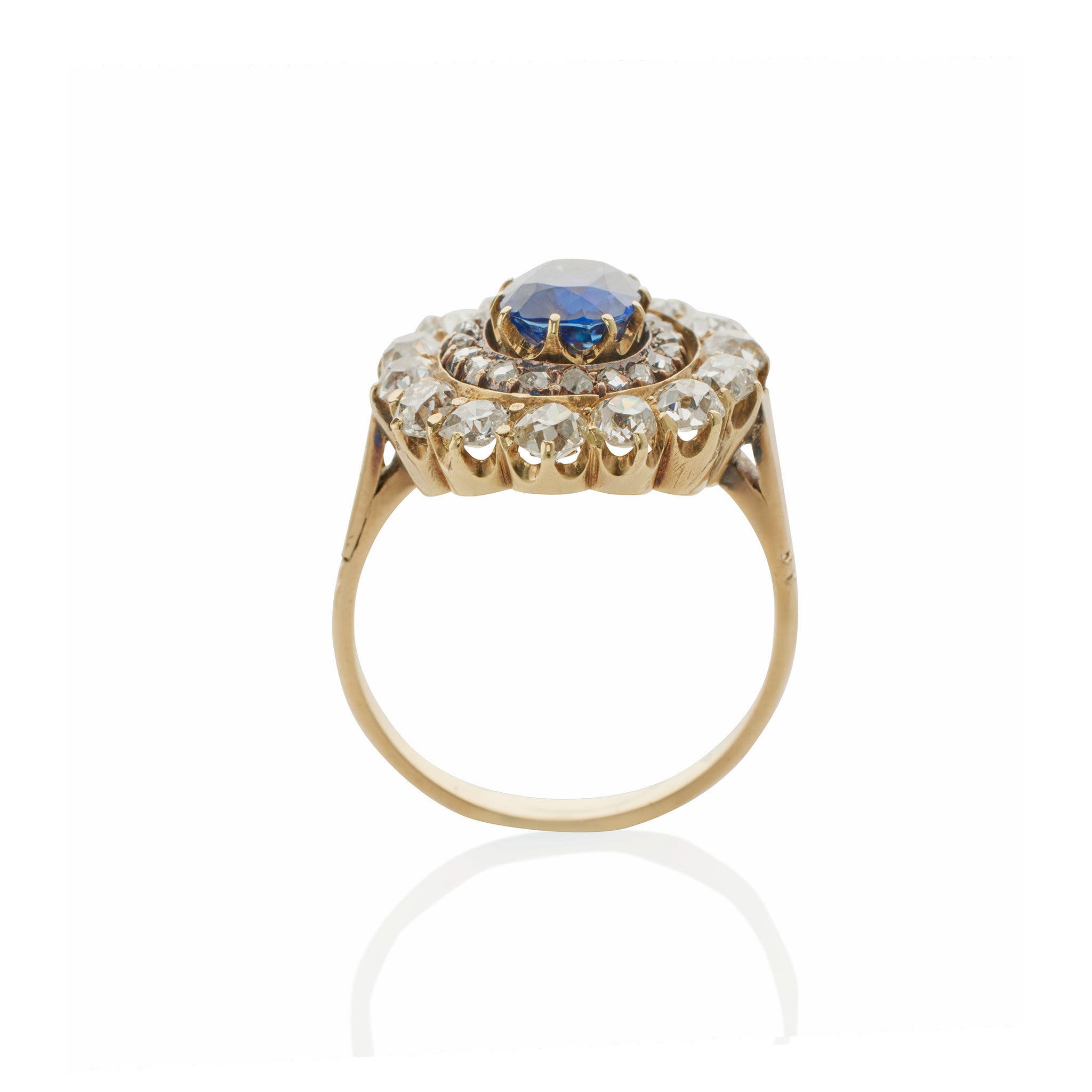 Elegant No Heat Sapphire and Diamond Oval Cluster Ring for Women | Perfect for Engagement, Wedding & Anniversary Gifts | Handcrafted Jewelry