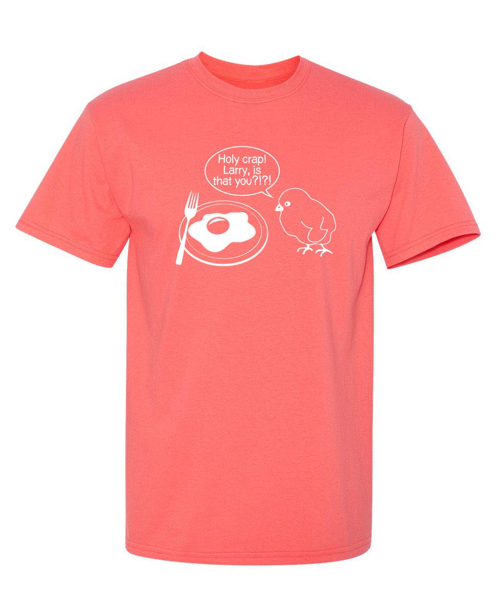 Funny Sarcastic T-Shirt for Men - Holy Cow Larry Is That You? Humorous Chicken Egg Parent Design | Perfect Gift for Dads, Birthday & Casual Wear