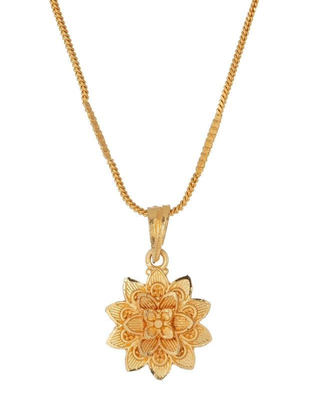 Gemron Jewelry Women's Gold Plated Alloy Traditional Pendant Necklace for Girls - Perfect for Birthday Gifts, Parties & Special Occasions