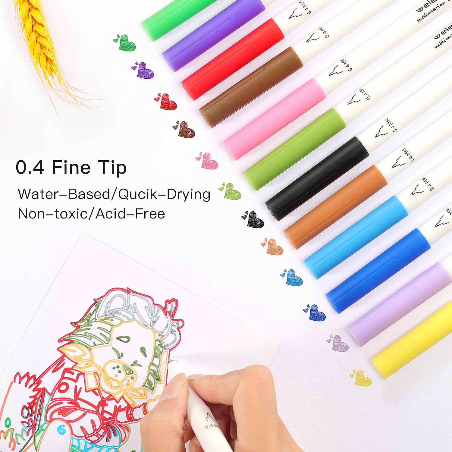 12 Pack Infusible Pens for Cricut Maker/Maker 3/Explore 3/Air 2/Air - 0.4mm Tip Sublimation Ink Pen Set for DIY Crafts, Mugs, T-Shirts, Tumblers - Perfect for Personalized Gifts, Home Decor & Craft Projects