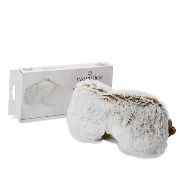 Luxury Heated Marshmallow Beige Eye Mask for Sleep & Relaxation - Soft & Warm Eye Cover for Stress Relief, Travel & Spa Use