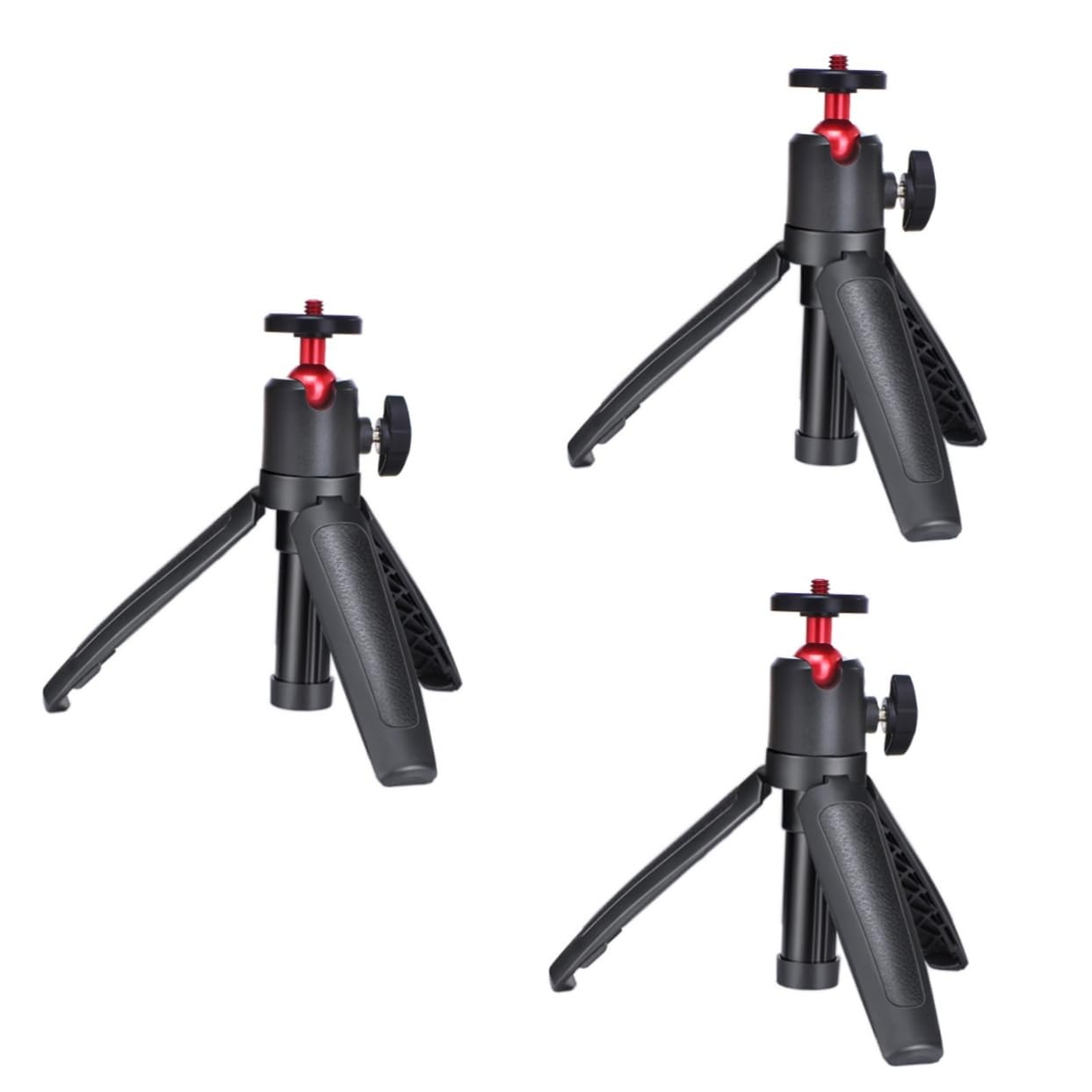Jojofuny 3-Pack PTZ Outdoor Aluminum Alloy Extendable Sports Camera Desktop Monopods - Adjustable Phone Tripod Holder & Bracket for Cell Phone, PC, Mini Camera - Perfect for Vlogging, Live Streaming & Outdoor Photography
