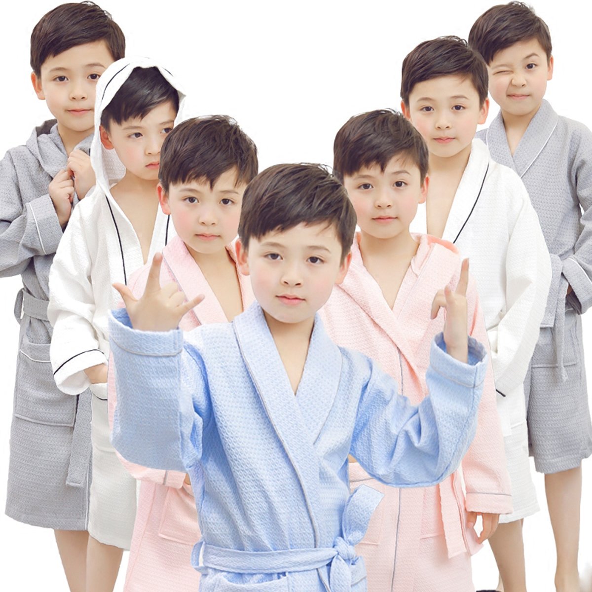 Soft Cotton Waffle Bathrobe for Toddlers & Kids - Boys & Girls Swim Robe for Pool, Beach & After Bath Comfort