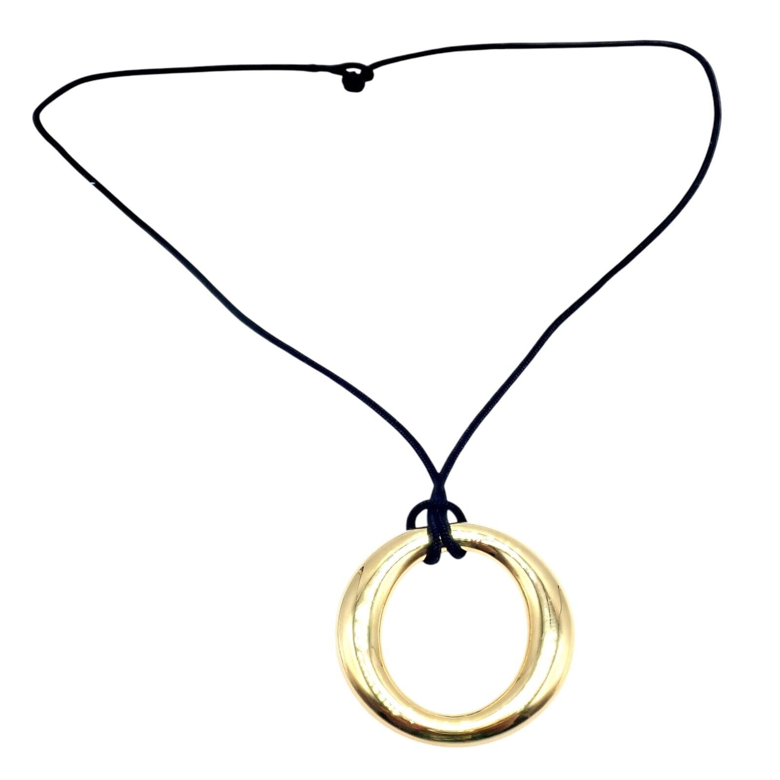 Authentic Tiffany & Co 18k Yellow Gold Peretti 35mm Medium Sevillana Necklace - Elegant Jewelry Gift for Women, Perfect for Weddings & Special Occasions