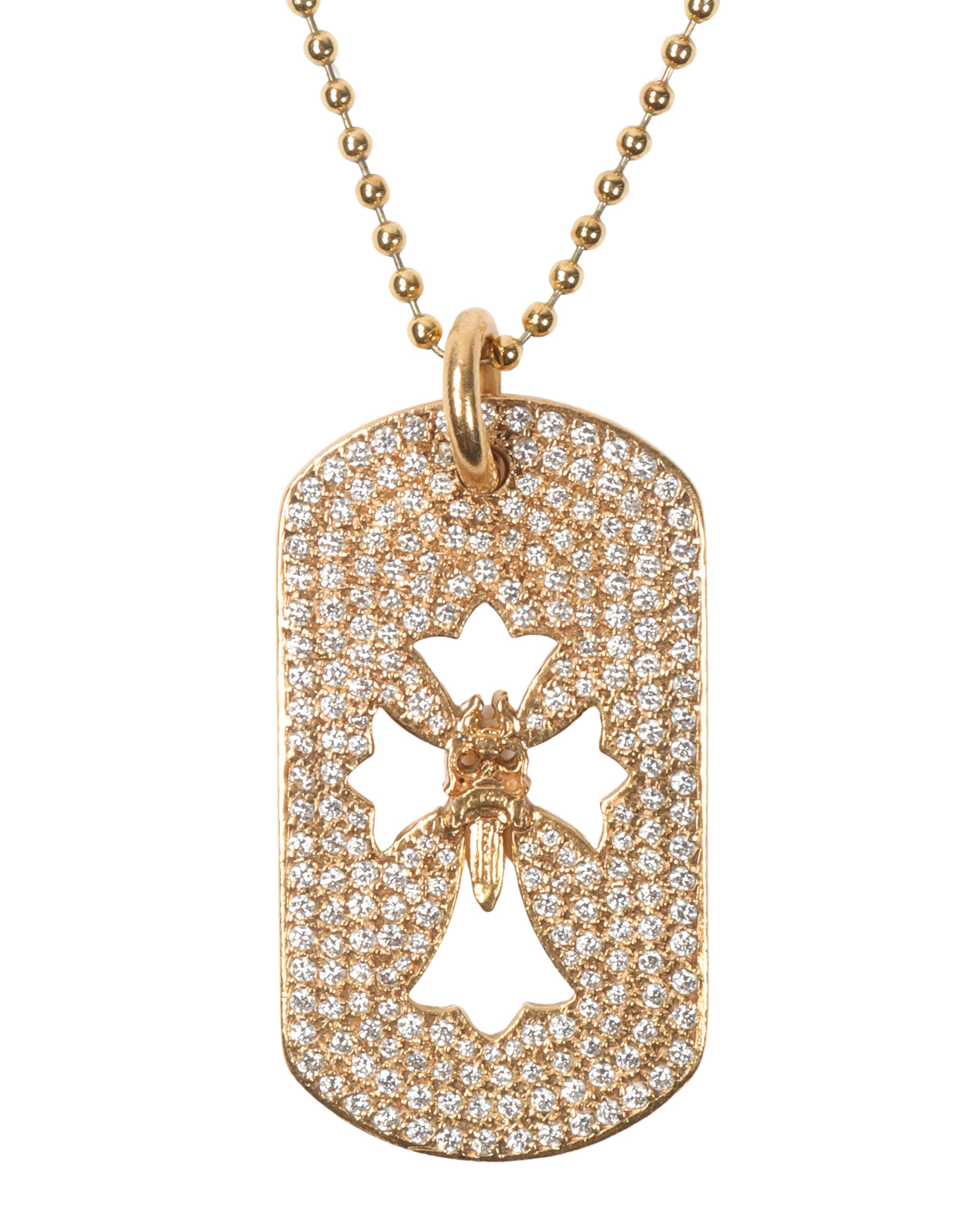 22K Gold Diamond Cross Dog Tag Pendant Necklace for Men - Religious Jewelry Gift for Baptism, Confirmation & Everyday Wear