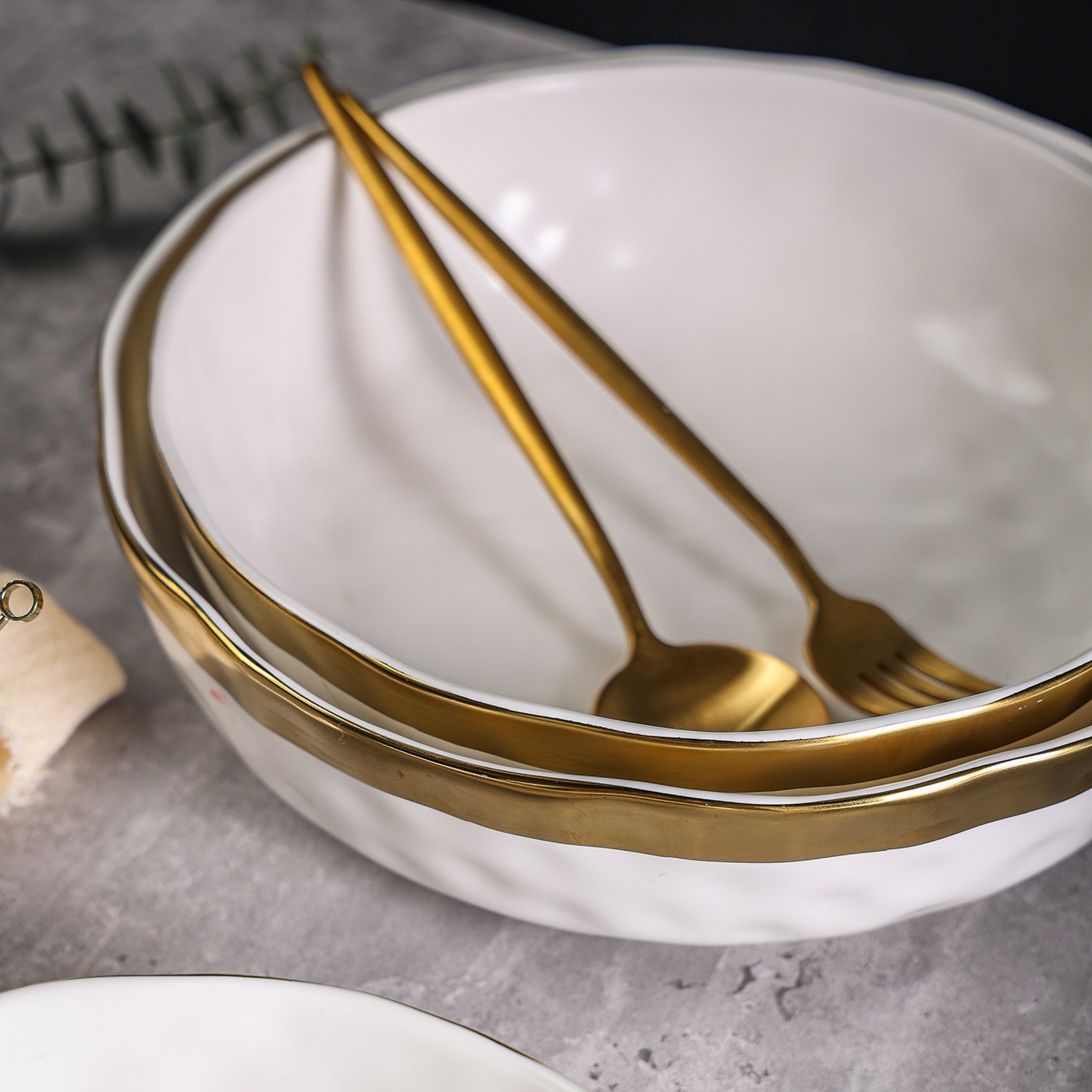 Florian Porcelain Dinner Bowl Set - 6-Piece White Ceramic Bowls for Soup, Salad & Dessert - Elegant Tableware for Home Dining & Entertaining