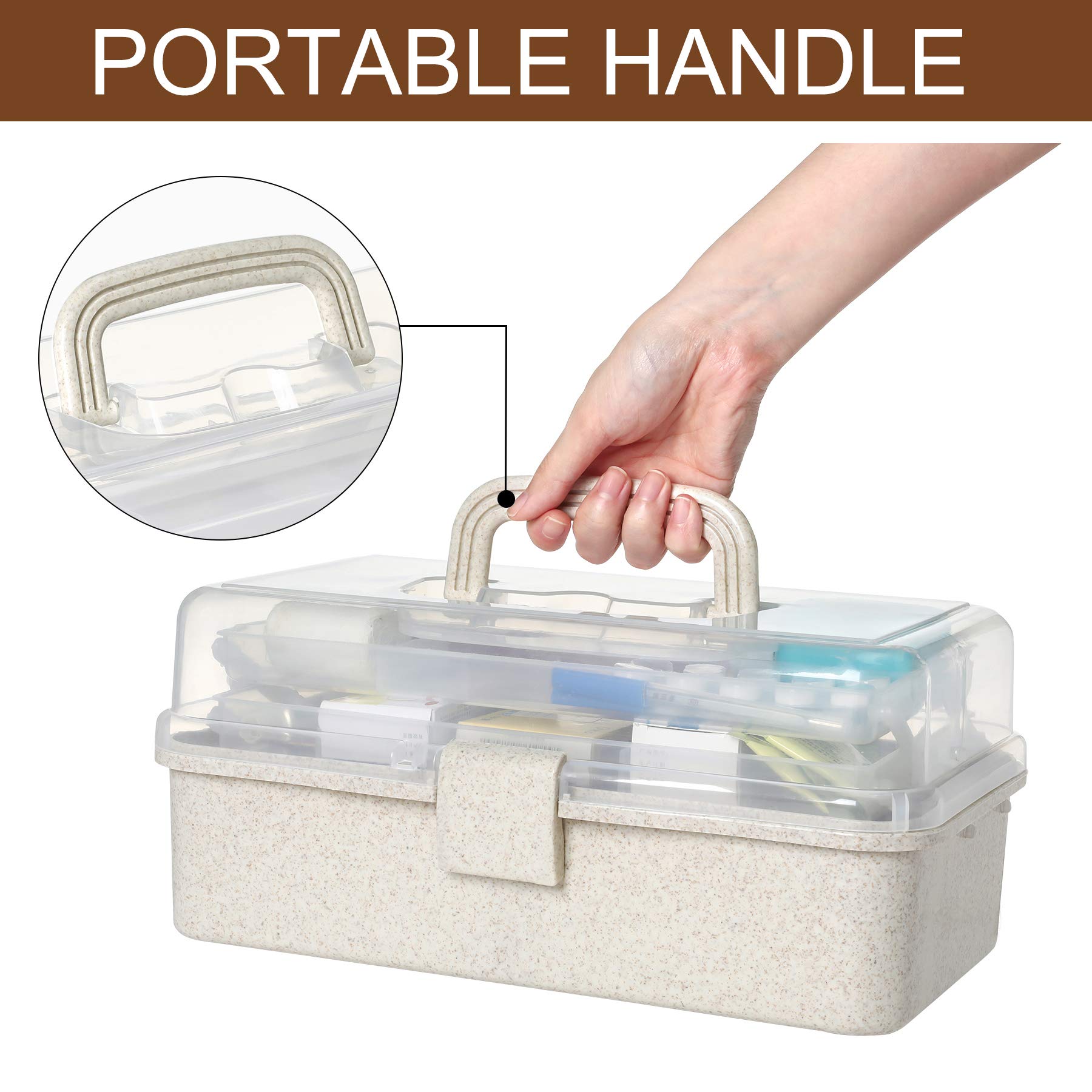 3-Tier First Aid Kit with Handle - Portable Medical Storage Box for Emergency, Home, Car, Travel & Outdoor Activities | Perfect for Camping, Hiking, School & Family Safety