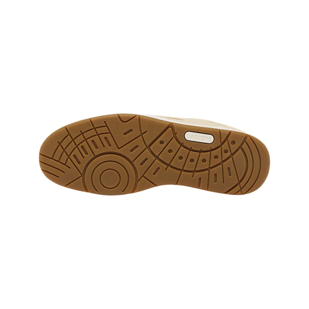Lacoste Women's Court Cage 2 123 Sneakers in Beige & White | Comfortable Tennis Shoes for Women | Perfect for Casual Wear, Gym & Daily Activities