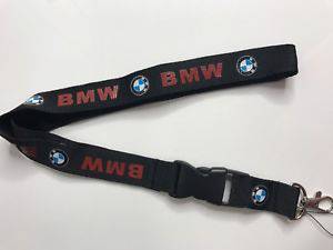 Original BMW Lanyard Keychain - Black with Red Logo for Keys, ID Badges & Event Passes - Perfect for Work, School, Conventions & Car Enthusiasts