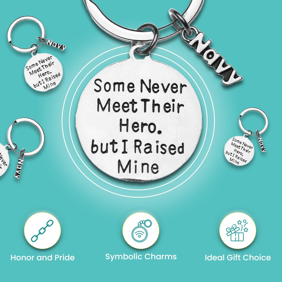 **Navy Mom & Dad Charm Keychain - Military Hero Jewelry Gift for US Navy Parents - Perfect for Military Appreciation, Veterans Day & Deployment Gifts**