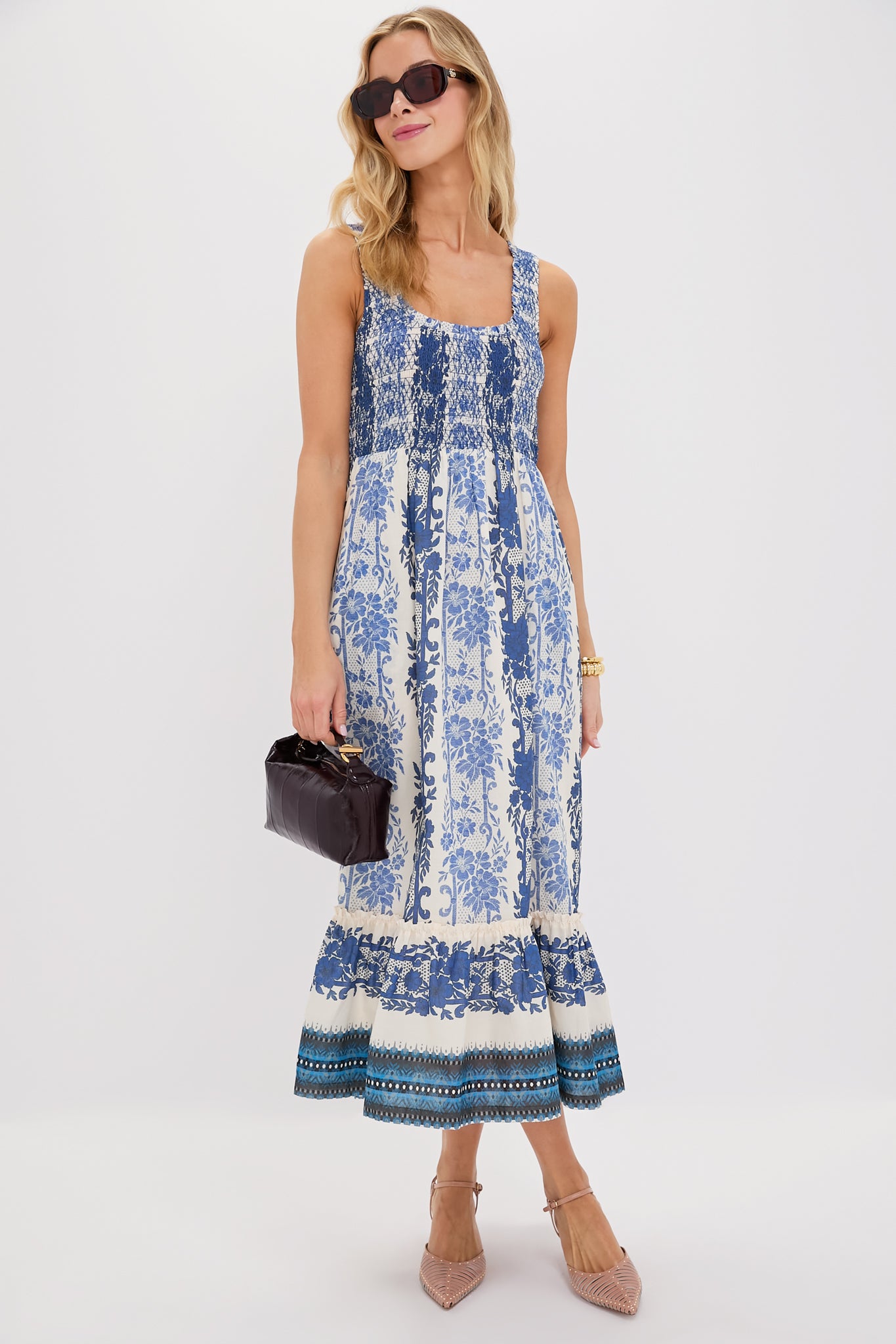 Bondi Blues Cotton Voile Mallie Dress - Lightweight & Breathable Summer Dress for Women | Perfect for Beach Vacations, Casual Outings & Boho Chic Style