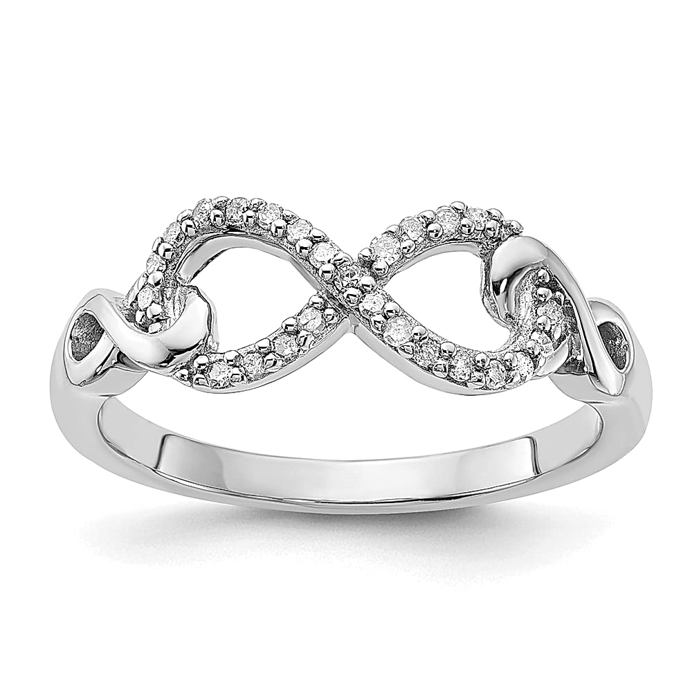 925 Sterling Silver Diamond Infinity Band Ring for Women - Elegant & Timeless Fine Jewelry Gift for Her - Perfect for Anniversaries, Engagements & Special Occasions
