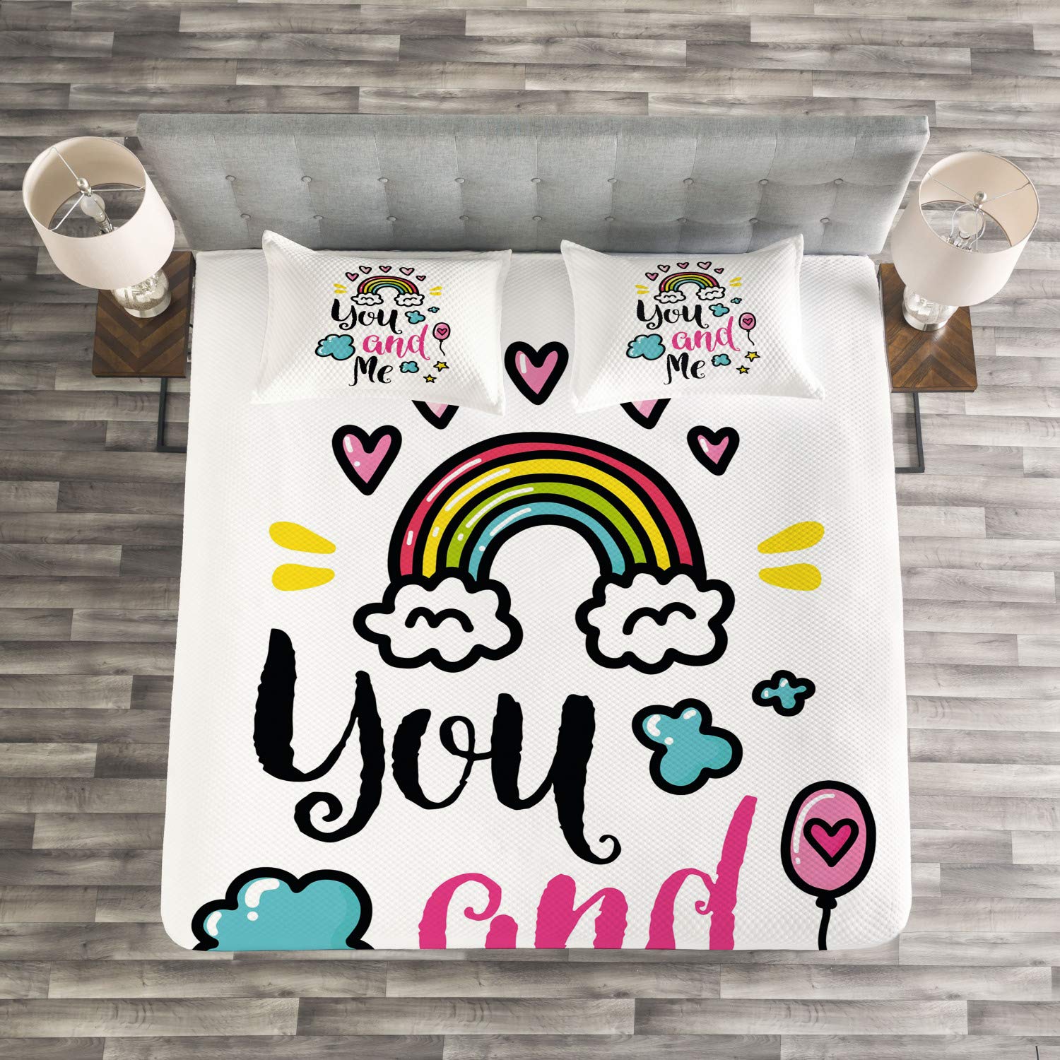 Ambesonne 3-Piece King Size Bedspread Set with Inspirational 