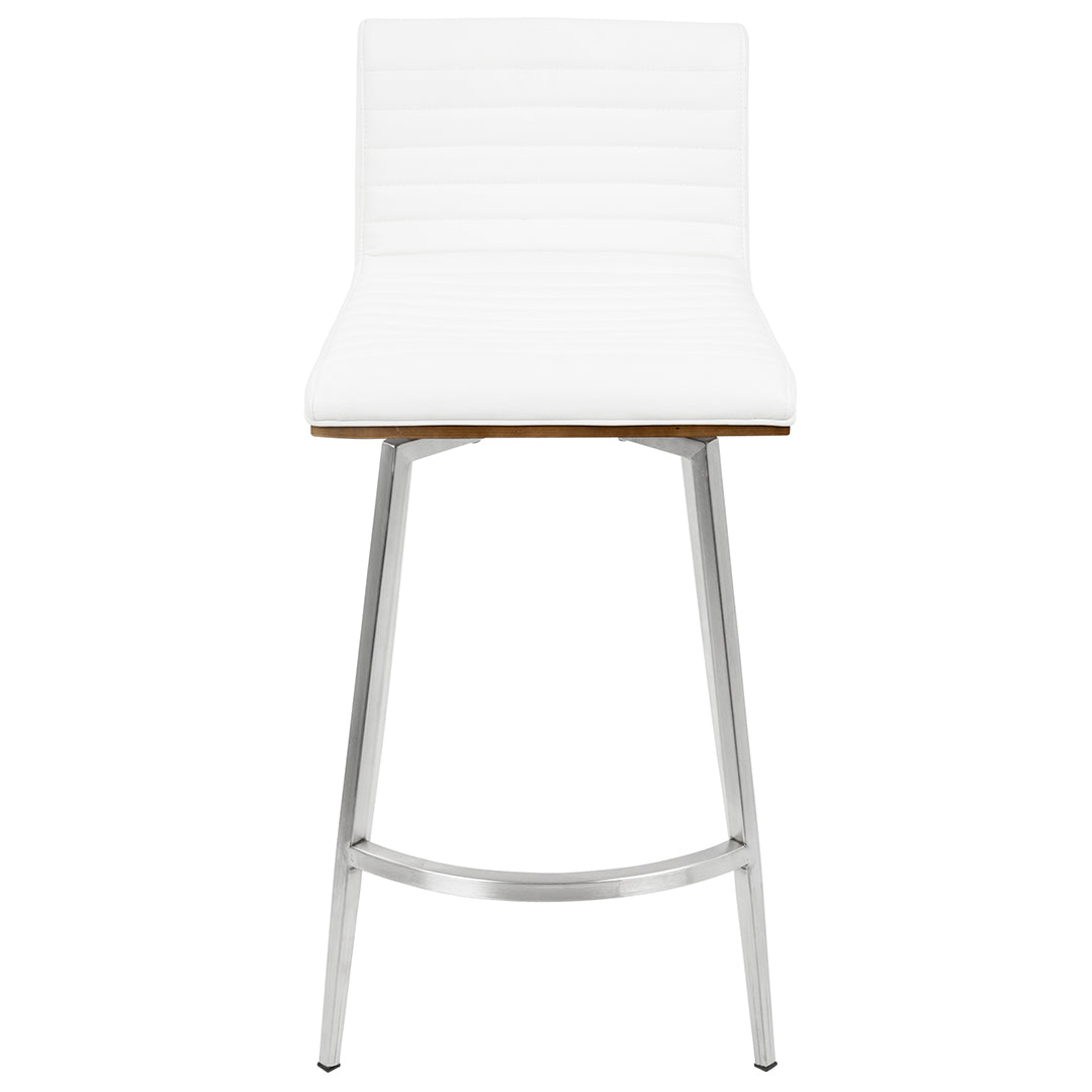 Modern Mason Swivel Counter Stools Set of 2 - 360° Rotating Bar Stools with Adjustable Height for Kitchen Island, Breakfast Bar & Home Decor - Comfortable PU Leather Seat & Sturdy Metal Base