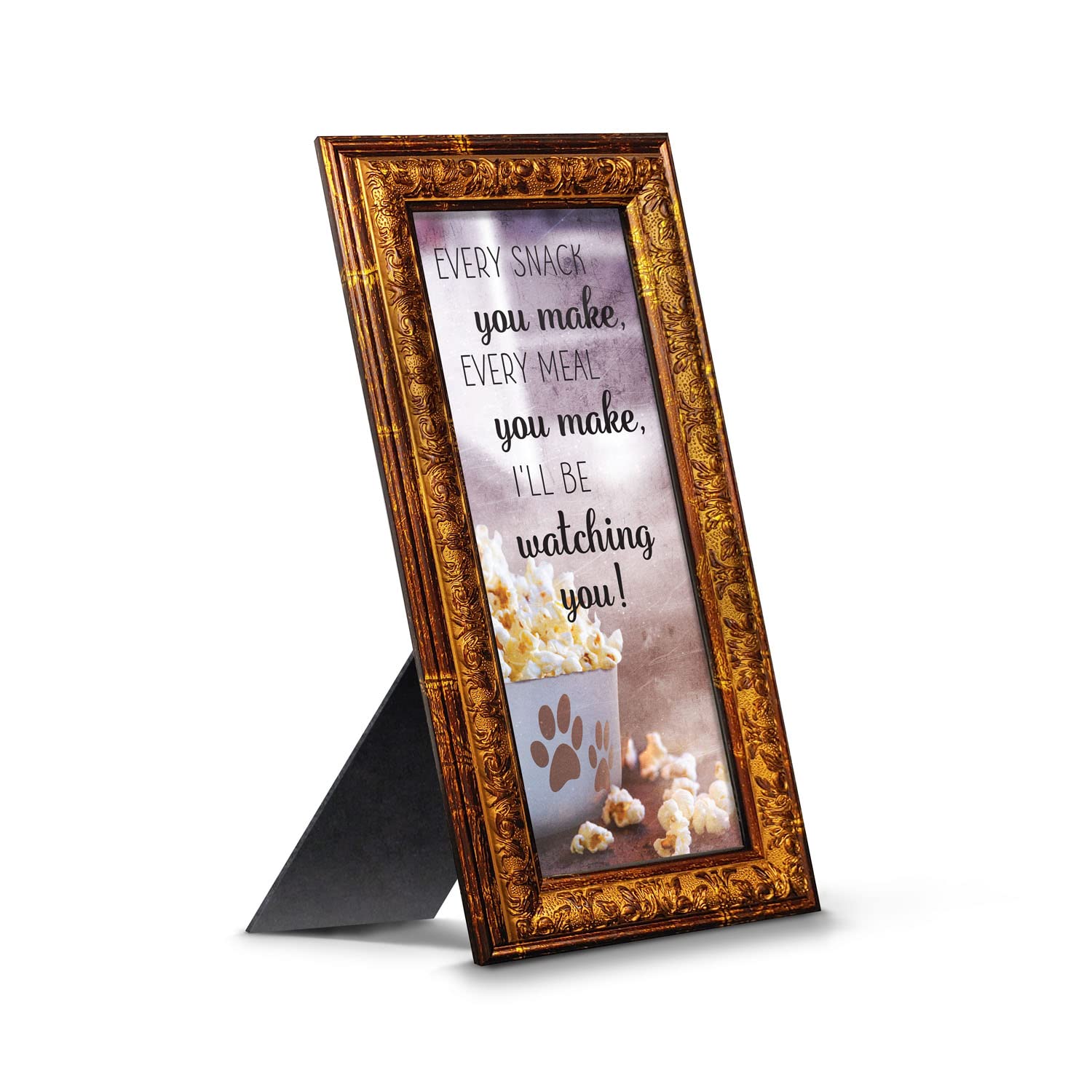 Crossroads Home Décor Dog and Snacks Picture Frame - Paw Print Wall Art for Pet Lovers - Perfect for Living Room, Bedroom, or Office Decor