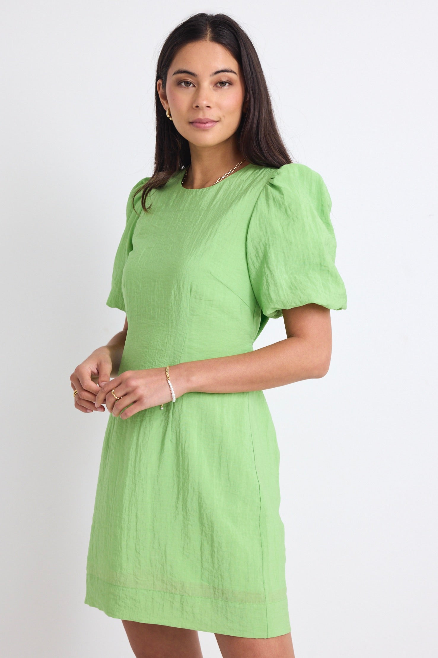Emory Apple Puff Sleeve Tie Mini Dress - Women's Floral Summer Dress for Party, Date Night & Vacation - Perfect for Beach, Wedding & Outdoor Events