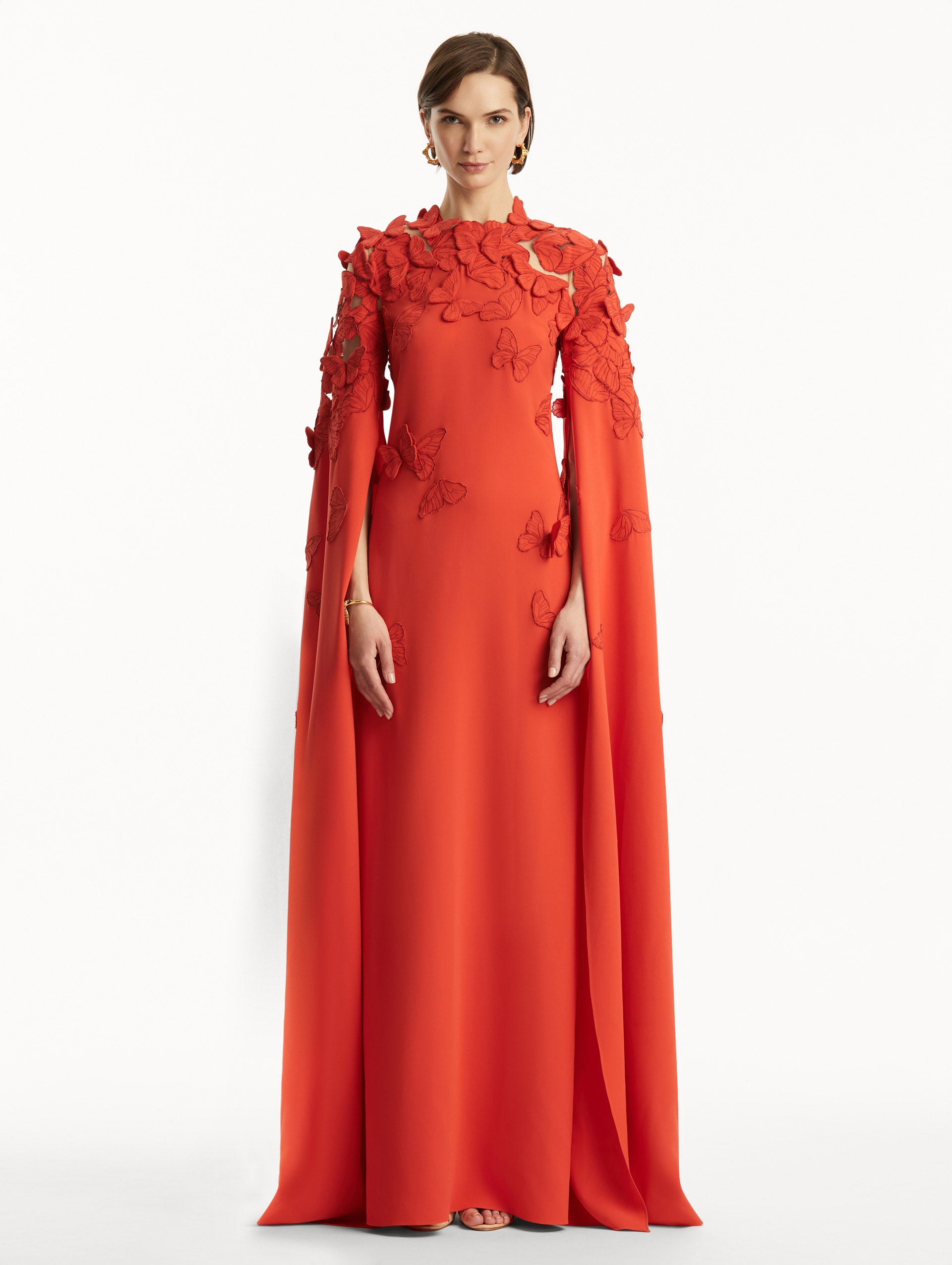 Elegant Butterfly Embroidered Caftan Dress - Boho Chic Flowy Maxi Dress for Women - Perfect for Beach Cover Up, Summer Vacation & Boho Fashion