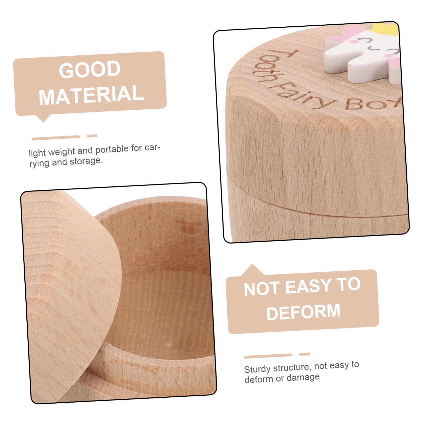 **IWOWHERO Wooden Tooth Keepsake Box for Kids - Baby Teeth Organizer, First Tooth Holder & Memory Box - Perfect for Baby Shower Gifts, Milestone Keepsakes, and Childhood Memorabilia**