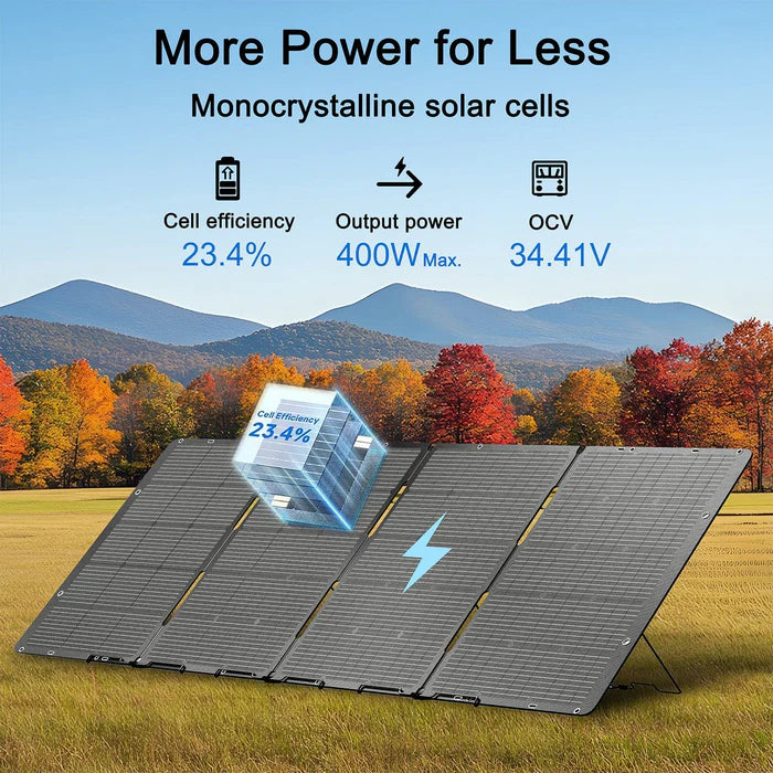 400W Portable Folding Solar Panel Kit - Nature's Generator for Camping, RV & Emergency Power | Waterproof & Lightweight Solar Charger for Outdoor Adventures