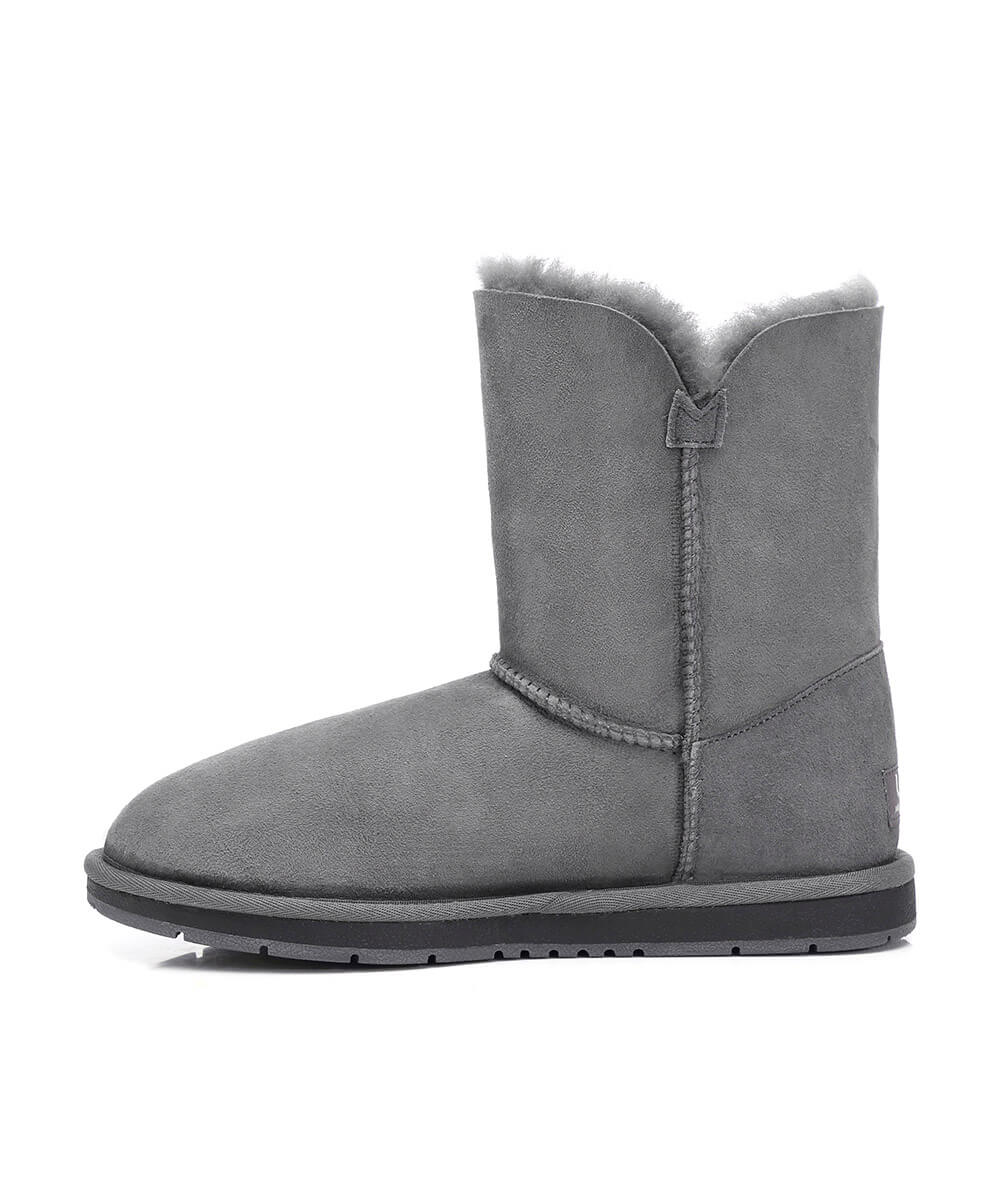 Women's Luxe Classic Mid Button UGG Boots - Warm Winter Snow Boots for Women, Comfortable & Stylish - Perfect for Cold Weather, Snow Days & Casual Outfits