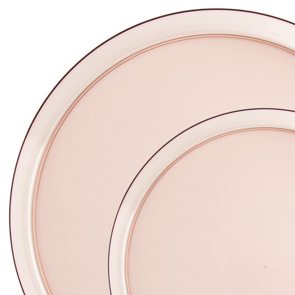 10 Pack Clear Rose Round Plastic Plates - Shatterproof Disposable Dinner Plates for Parties, Weddings, Picnics & Outdoor Events