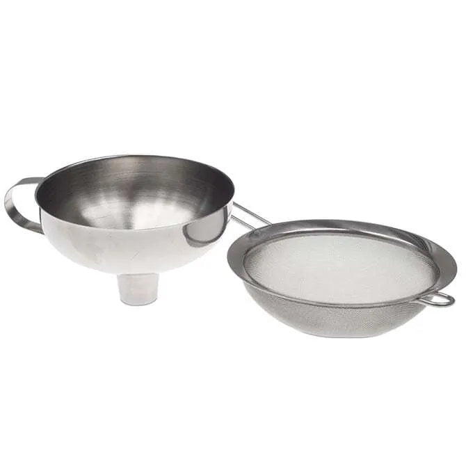 Premium Stainless Steel Funnel & Sieve Set by iSi - Perfect for Cooking, Baking, and Home Brewing - Durable Kitchen Strainer for Liquids, Powders, and Dry Ingredients