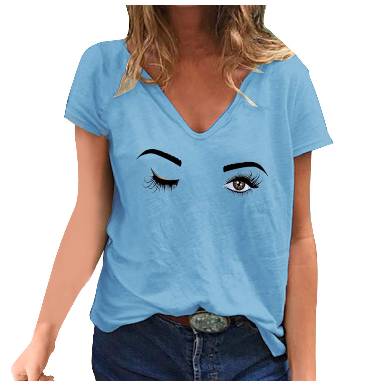 Women's Floral Printed V-Neck T-Shirt - Casual Short Sleeve Summer Top for Women | Perfect for Beach Outings, Date Nights & Everyday Wear