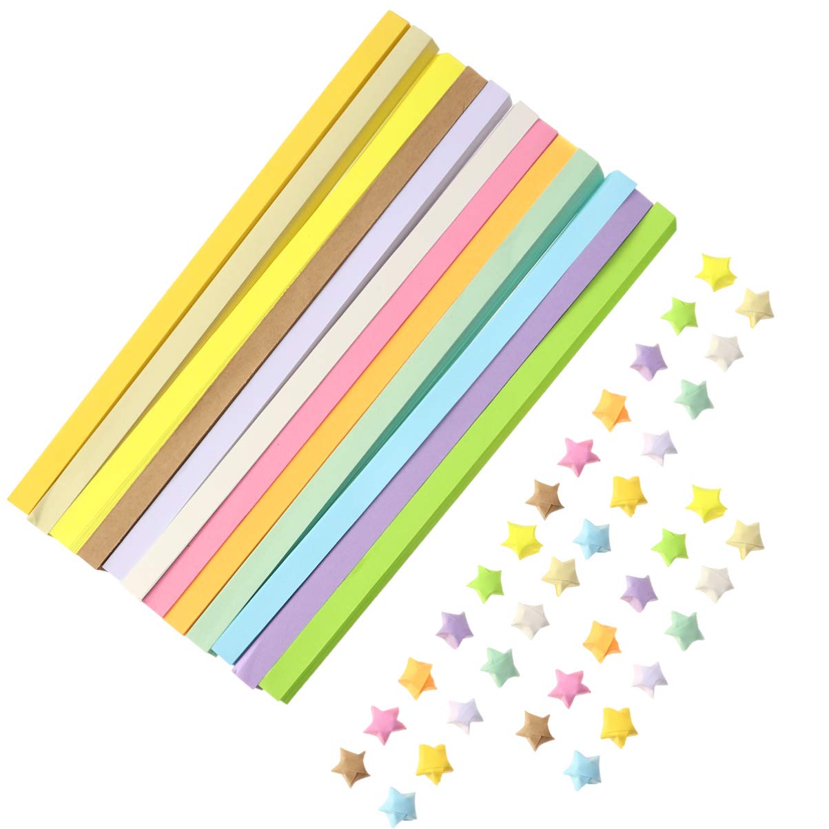 TOYANDONA 12pcs Christmas Origami Star Strips Kit - DIY Lucky Wishing Paper Stars for Kids Crafts, Holiday Decorations & Party Favors | Perfect for Christmas Tree Ornaments, Gift Wrapping & Classroom Activities
