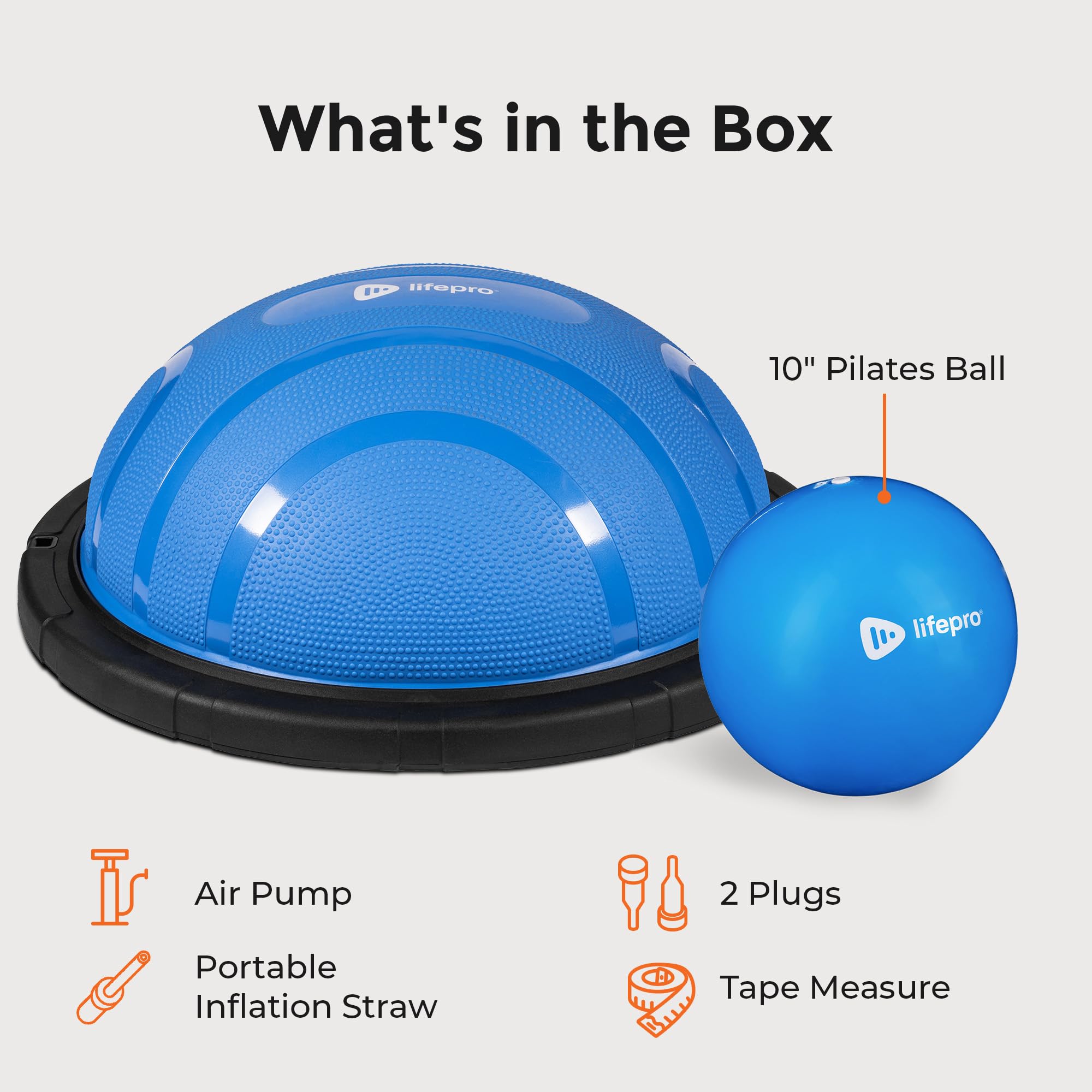 Lifepro Half Balance Ball Trainer - Stability Exercise Ball for Core Workouts, Yoga, Pilates & Physical Therapy - Non-Slip Home Gym Equipment for Balance Training & Fitness - Perfect for Home, Office & Rehabilitation Centers