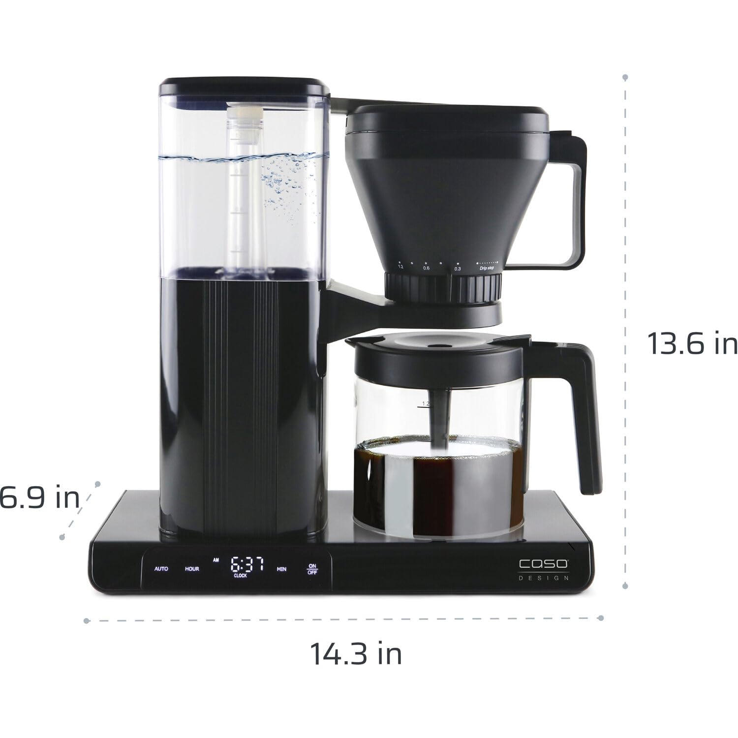 Premium Programmable Drip Coffee Maker with 8-Cup Glass Carafe & Single-Serve Mode - Black Caso Gourmet Gold Cup for Home, Office, Dorm | Perfect for Morning Brews, Entertaining Guests & Late-Night Study Sessions