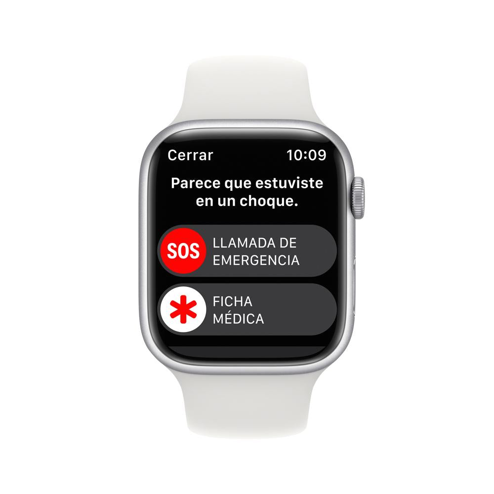 Apple Watch Series 8 (GPS + Cellular) 45mm Silver Aluminum Case with White Sport Band - Perfect for Fitness Tracking, Calls & Notifications on the Go