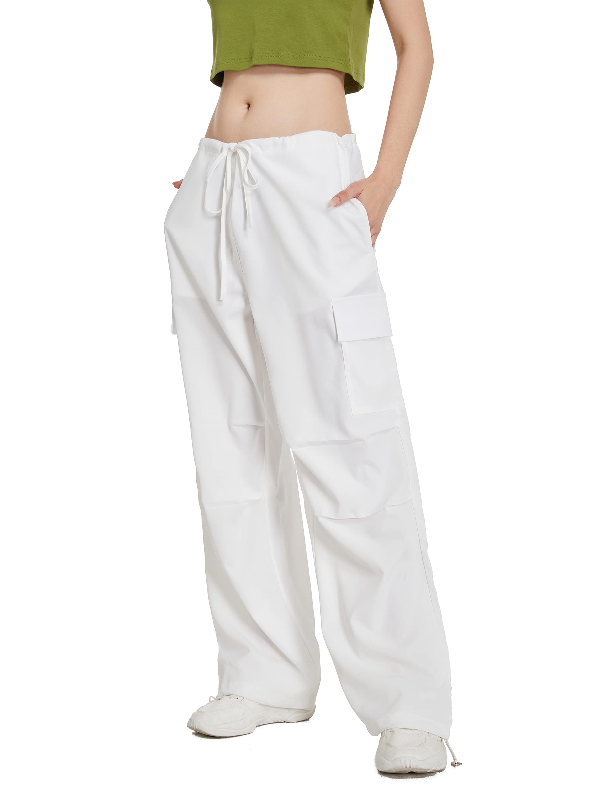 Trendy Y2K Low Waist Wide Leg Parachute Pants for Women - Loose Fit Casual Pants | 2023 Fashion | Perfect for Streetwear, Retro Outfits & Everyday Comfort