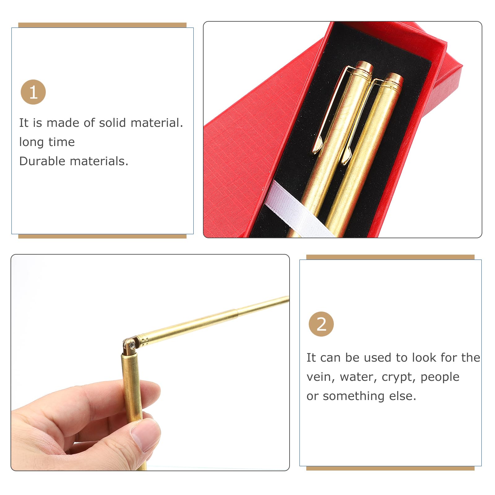 Copper Dowsing Rods for Water Witching, Treasure Hunting & Spirit Divining - Essential Tools for Locating Water, Buried Items & Spiritual Guidance
