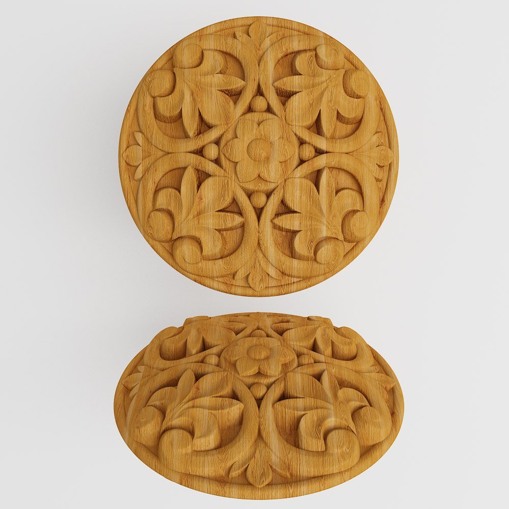 Hand Carved Wood Appliques & Rosettes - Decorative Furniture Onlays for DIY Home Decor, Wall Trim, and Pediments - Perfect for Cabinets, Doors, and Vintage Style Interiors