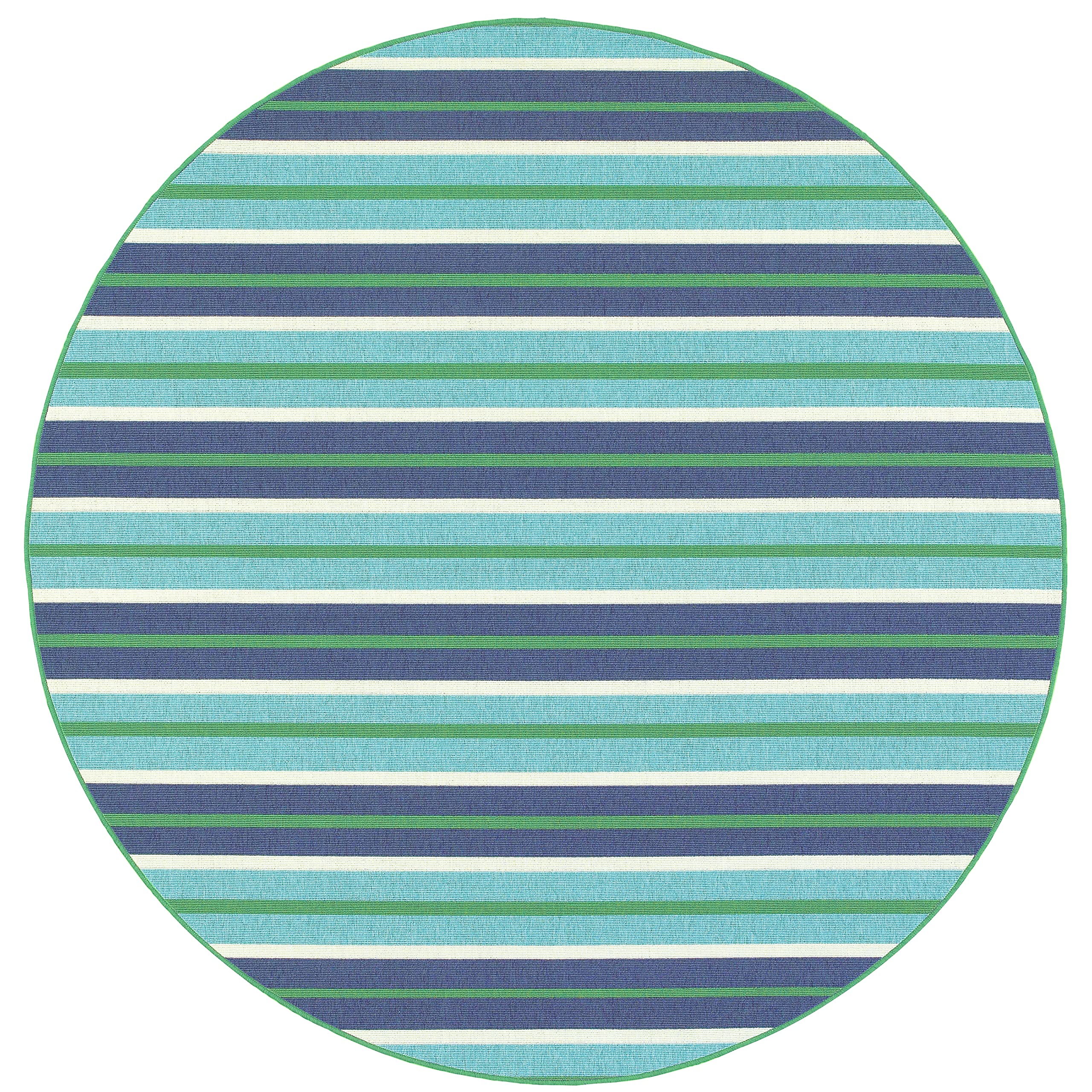 8' Meridian Area Rug in Blue & Green - Soft & Durable Living Room, Bedroom, or Office Decor