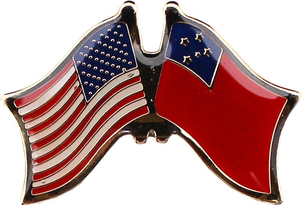 50 Pack USA & Samoa Flag Bike Hat Lapel Pins - Patriotic Accessories for Cycling, Hats, Jackets & Backpacks | AES Wholesale Bulk Order