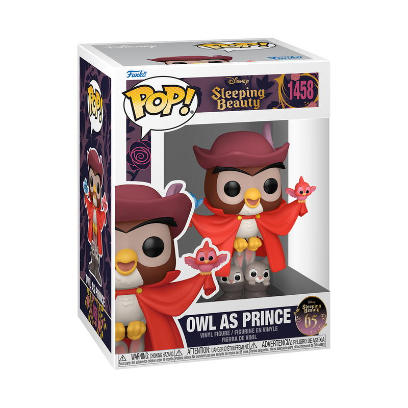 Funko Pop Disney Sleeping Beauty Owl as Prince Vinyl Figure #1458 with Protector Case - Perfect for Collectors, Disney Fans, and Home Decor