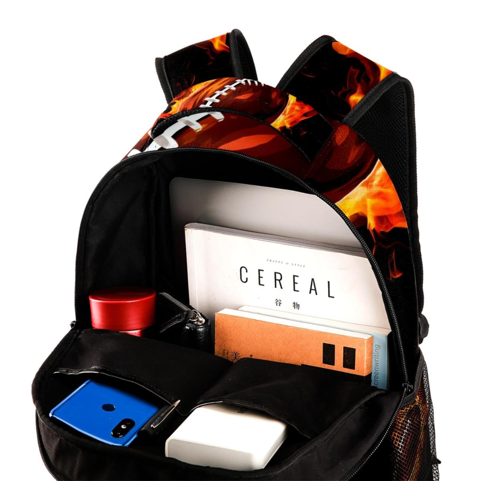 Best Travel Backpack for Women & Men - Durable American Football Design - Perfect for Hiking, Gym & Daily Commute